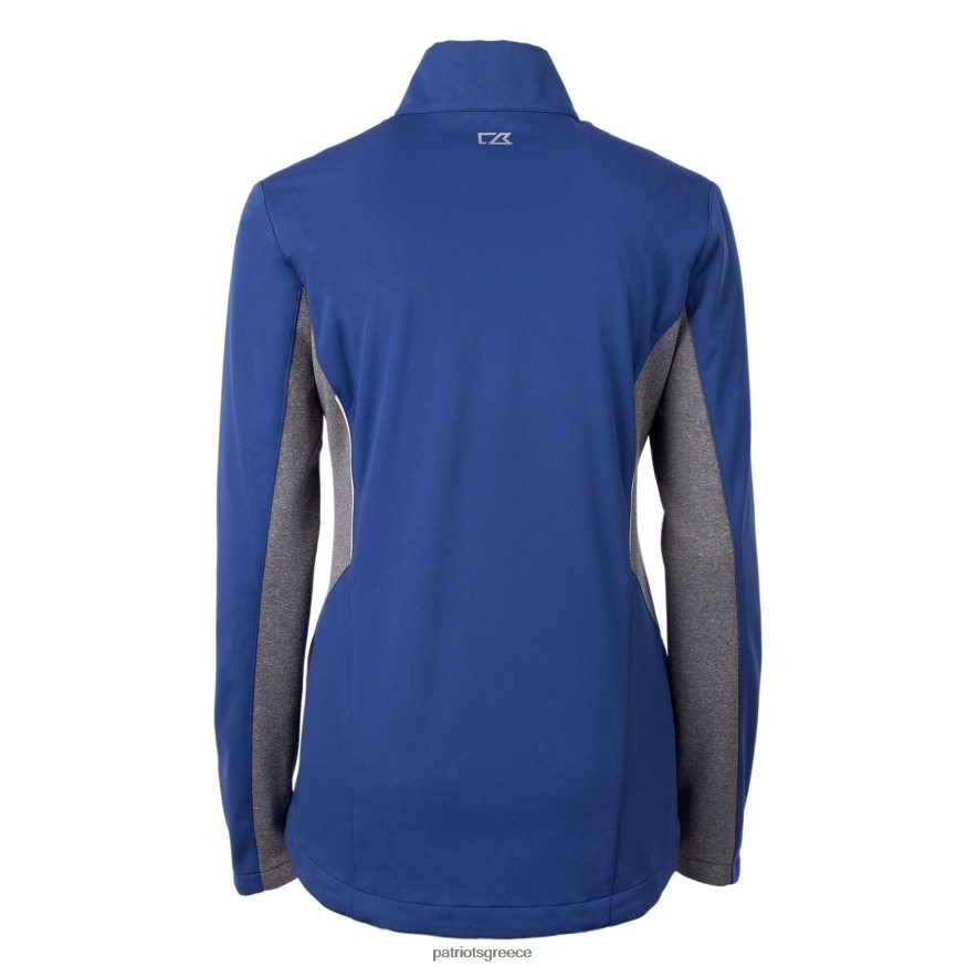 Patriots Jersey cutter & buck royal throwback logo navigate softshell με πλήρες φερμουάρ μπουφάν γυναίκες είδη ένδυσης VPDHTZ1056