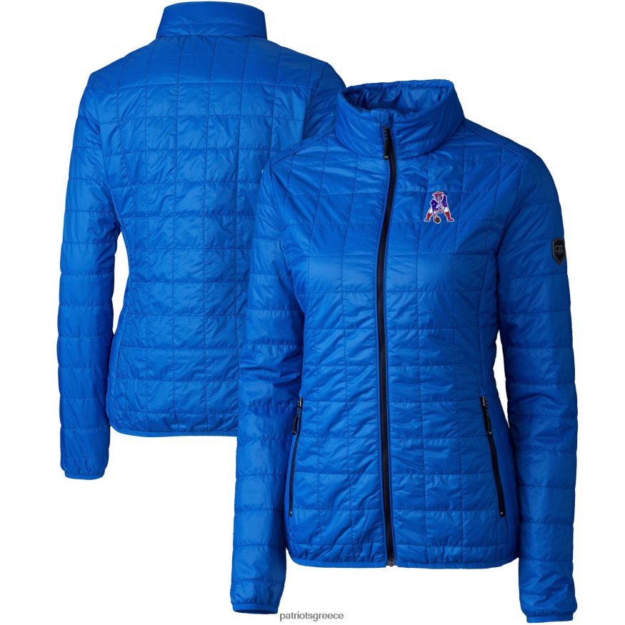 Patriots Jersey cutter & buck royal throwback logo rainier primaloft eco puffer jacket με πλήρες φερμουάρ γυναίκες είδη ένδυσης VPDHTZ928
