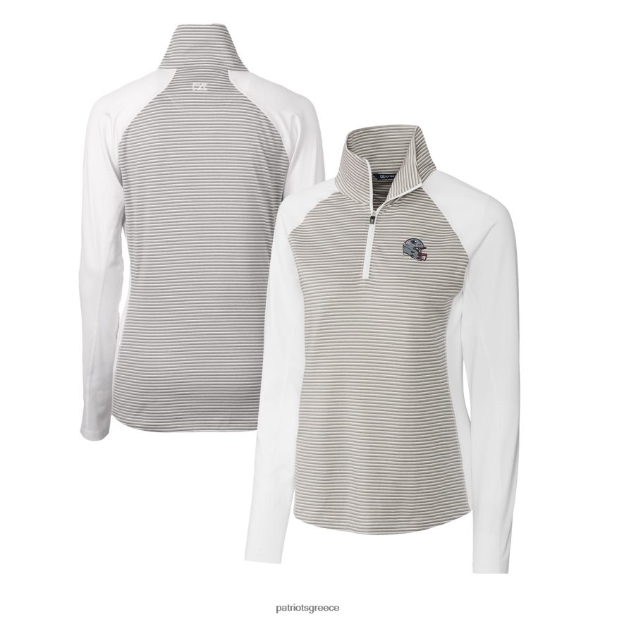 Patriots Jersey Κόφτης & λογότυπο λευκού κράνους drytec forge τονική λωρίδα τεντωμένη μπλούζα με μισό φερμουάρ γυναίκες είδη ένδυσης VPDHTZ861