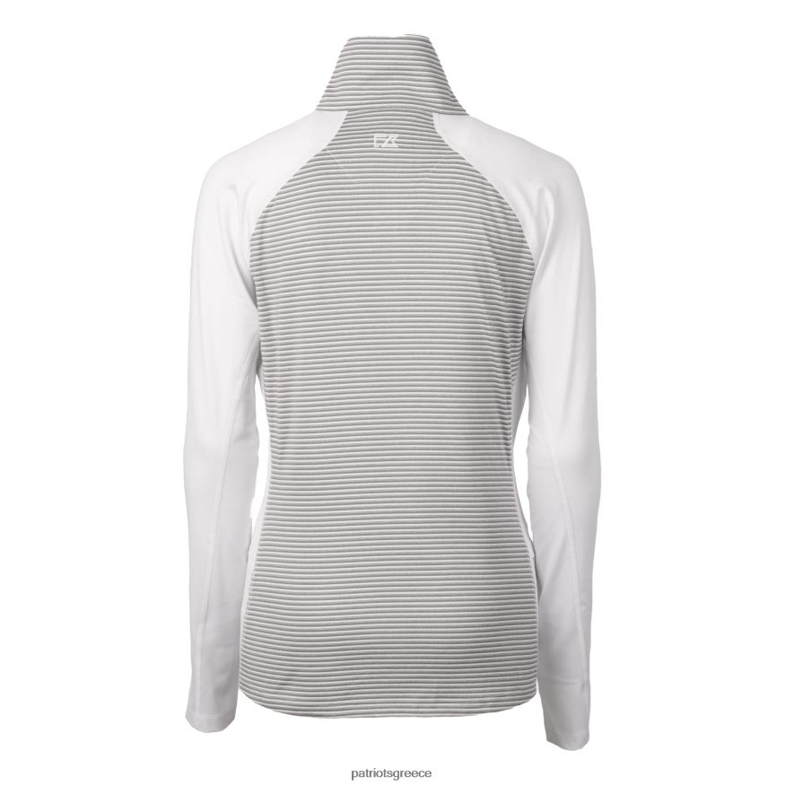 Patriots Jersey Κόφτης & λογότυπο λευκού κράνους drytec forge τονική λωρίδα τεντωμένη μπλούζα με μισό φερμουάρ γυναίκες είδη ένδυσης VPDHTZ861