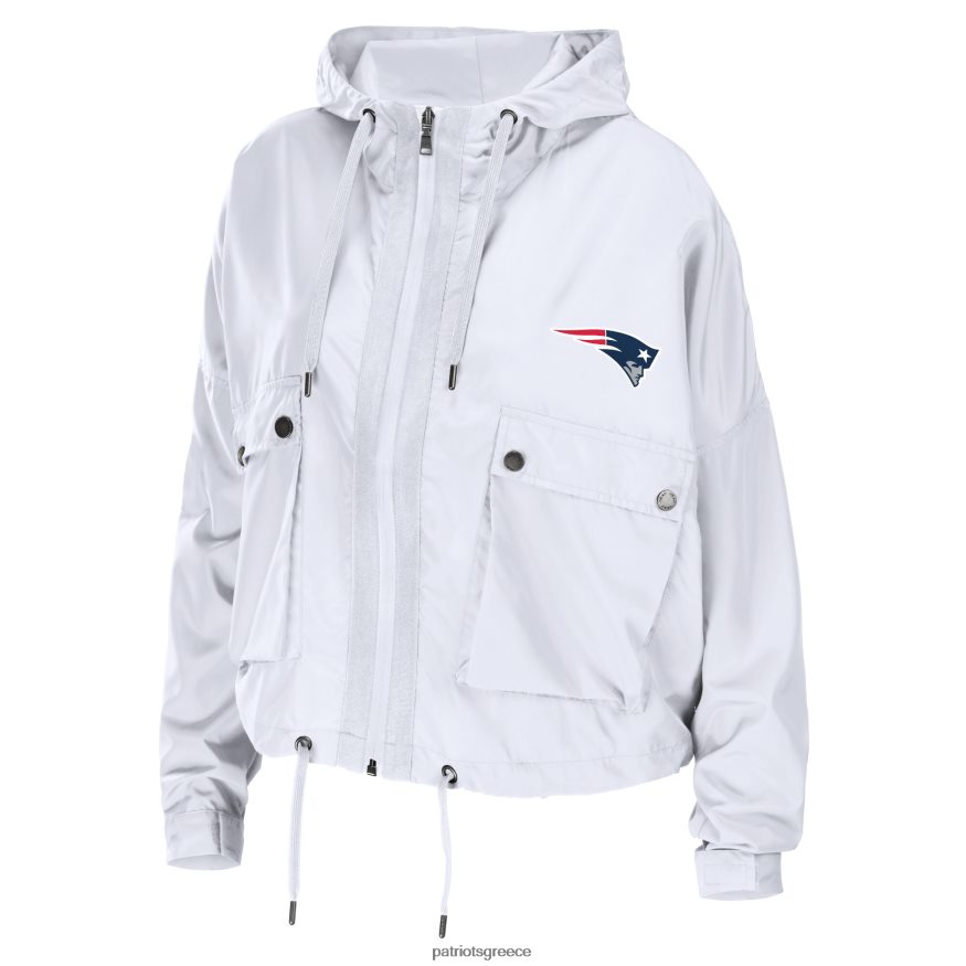 Patriots Jersey φοριέται από την erin andrews λευκό ελαφρύ αντιανεμικό με φερμουάρ γυναίκες είδη ένδυσης VPDHTZ941