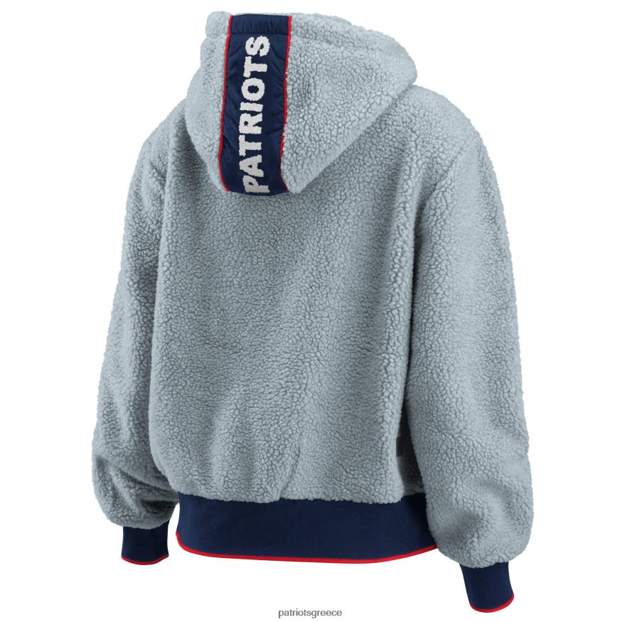 Patriots Jersey φοριέται από την erin andrews γκρι σέρπα με κουκούλα με φερμουάρ γυναίκες είδη ένδυσης VPDHTZ955