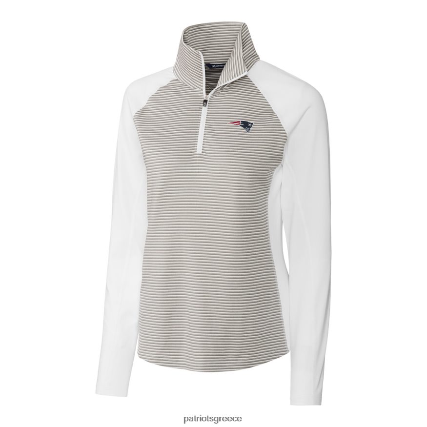 Patriots Jersey Μπουφάν πουλόβερ με μισό φερμουάρ με λωρίδα κοπής και λευκού τύπου forge γυναίκες είδη ένδυσης VPDHTZ900