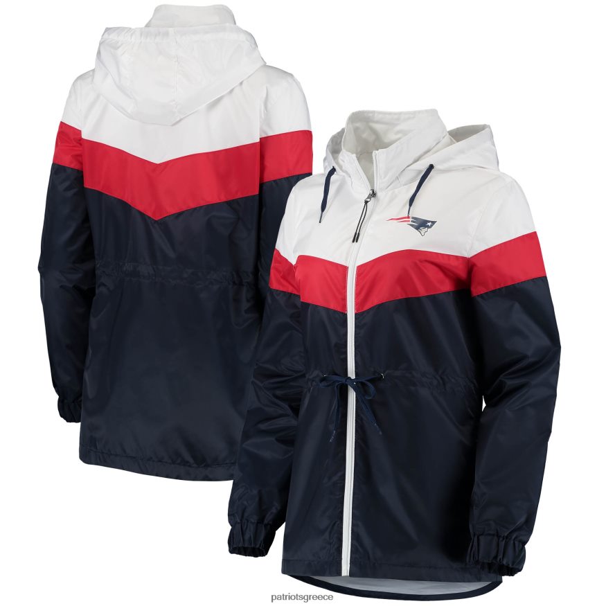 Patriots Jersey g-iii 4her by carl banks λευκό/ναυτικό στάδιο μπουφάν με κουκούλα με φερμουάρ γυναίκες είδη ένδυσης VPDHTZ1017