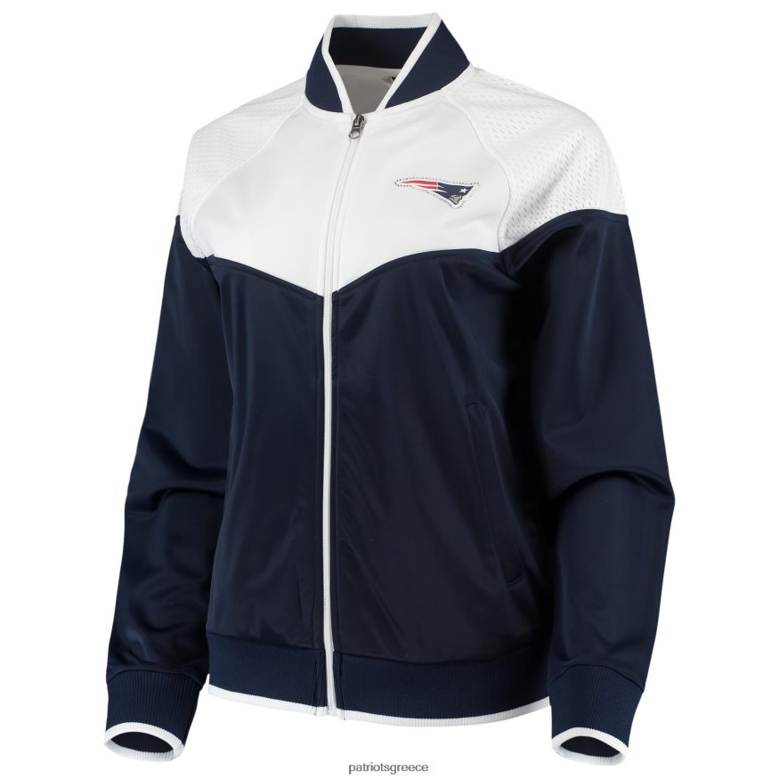 Patriots Jersey g-iii 4her by carl banks ναυτικό/λευκό μπαλαντέρ μπουφάν ρεγκλάν με πλήρες φερμουάρ γυναίκες είδη ένδυσης VPDHTZ975