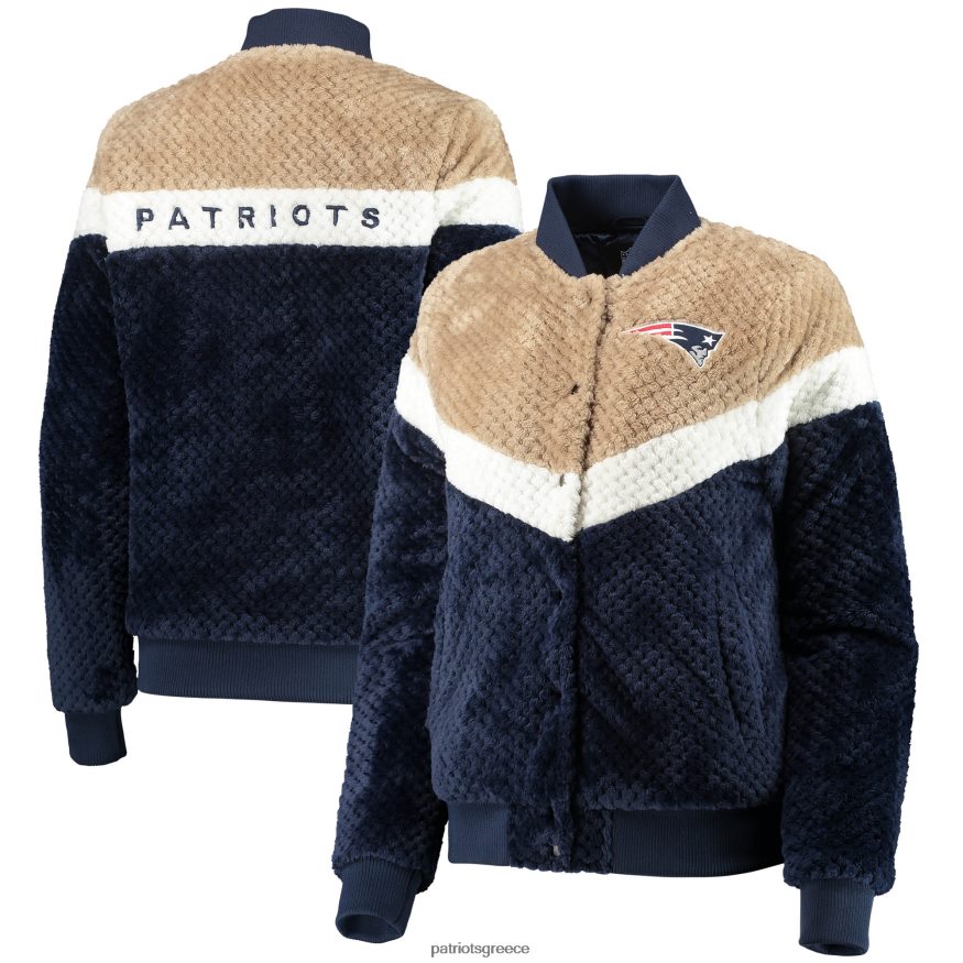 Patriots Jersey g-iii 4her by carl banks navy/cream riot squad sherpa full-snap jacket γυναίκες είδη ένδυσης VPDHTZ912
