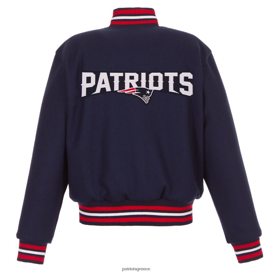 Patriots Jersey jh design navy κεντημένο λογότυπο ολομάλλινο μπουφάν γυναίκες είδη ένδυσης VPDHTZ1109