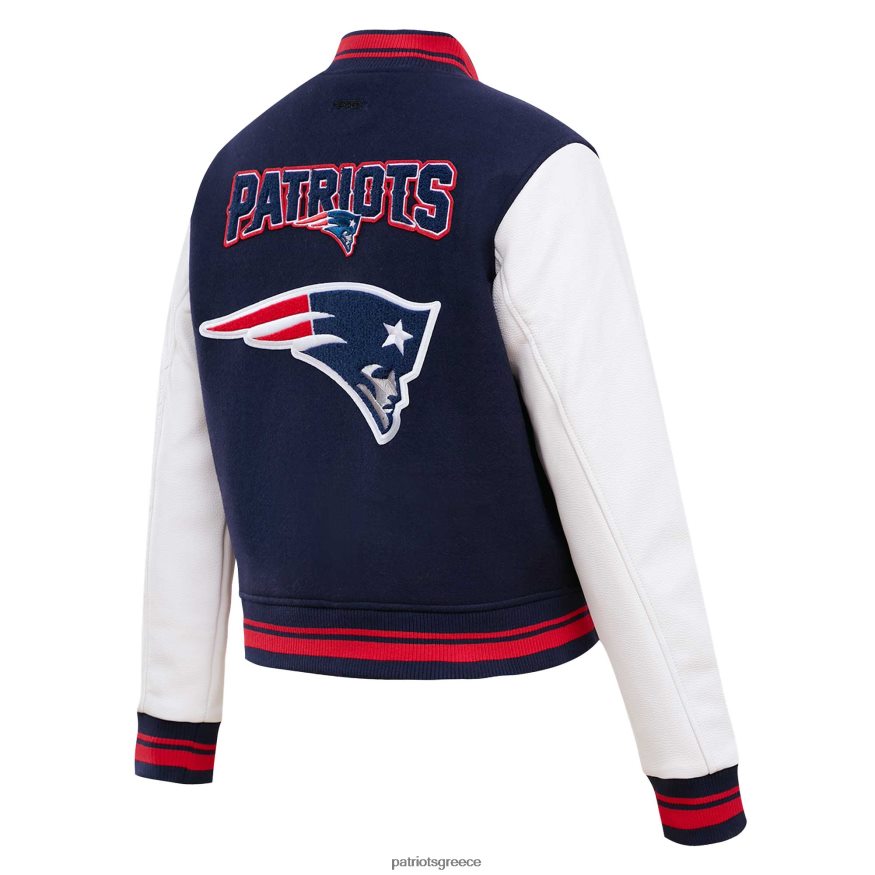 Patriots Jersey pro standard navy mash up μάλλινο πανεπιστήμιο μπουφάν με φερμουάρ γυναίκες είδη ένδυσης VPDHTZ831