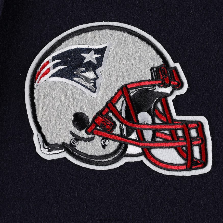 Patriots Jersey pro standard navy mash up μάλλινο πανεπιστήμιο μπουφάν με φερμουάρ γυναίκες είδη ένδυσης VPDHTZ831