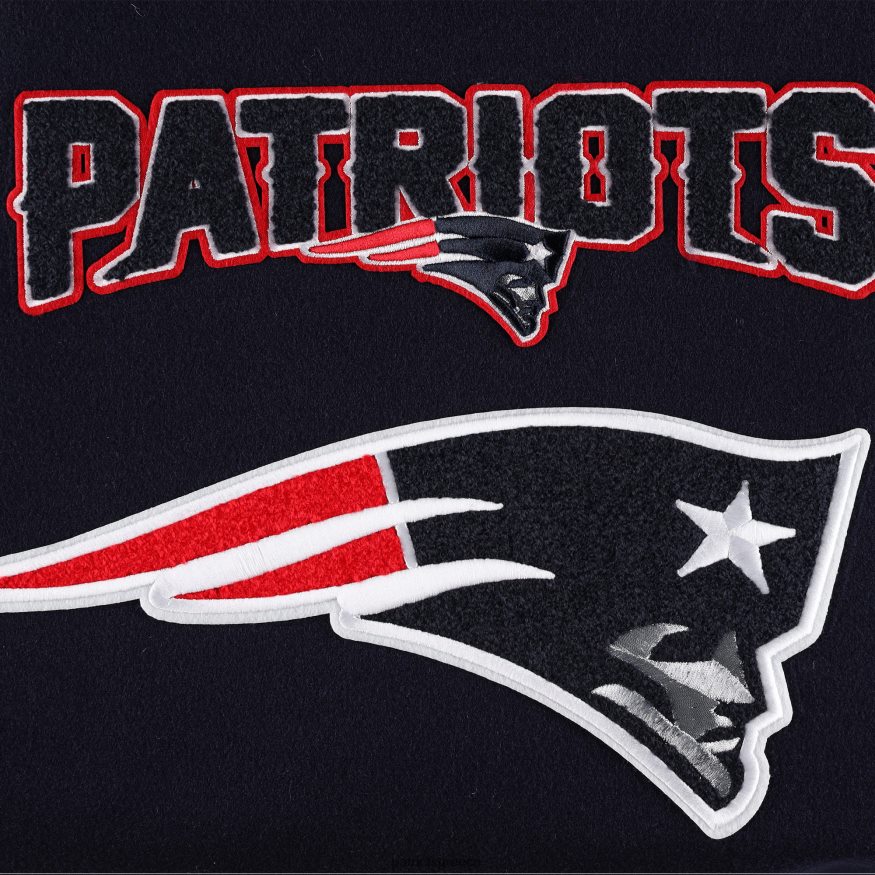 Patriots Jersey pro standard navy mash up μάλλινο πανεπιστήμιο μπουφάν με φερμουάρ γυναίκες είδη ένδυσης VPDHTZ831