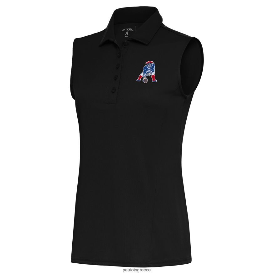 Patriots Jersey antigua black throwback logo αμάνικο αφιέρωμα πόλο γυναίκες είδη ένδυσης VPDHTZ2601