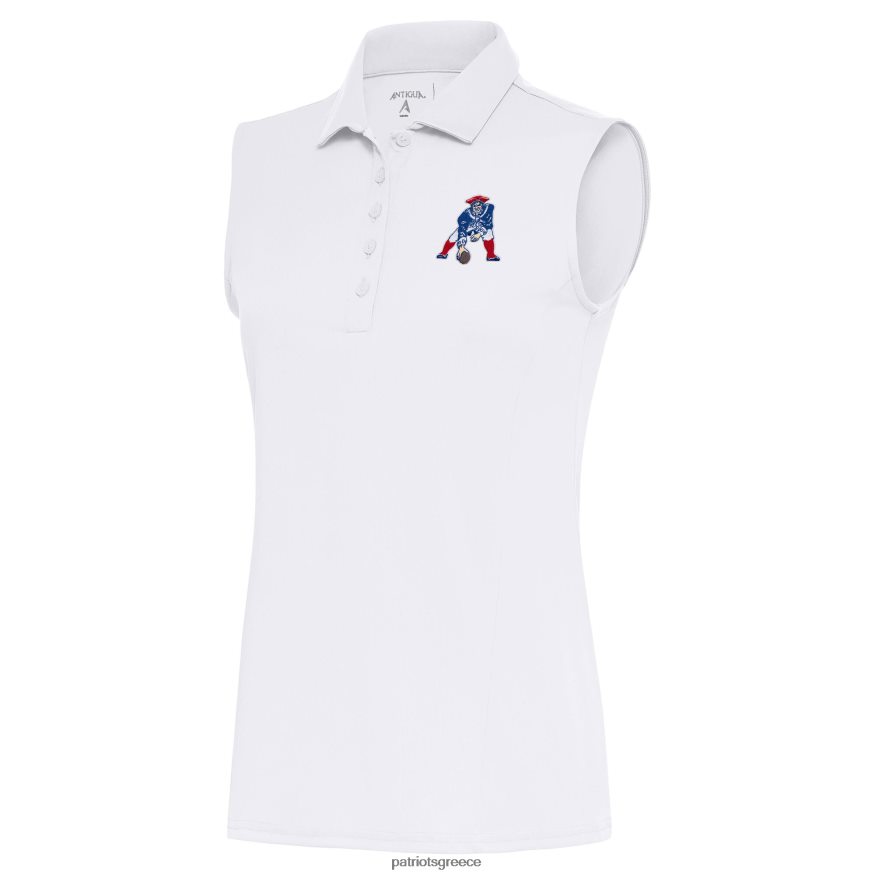 Patriots Jersey antigua white throwback λογότυπο αμάνικο αφιέρωμα πόλο γυναίκες είδη ένδυσης VPDHTZ2600