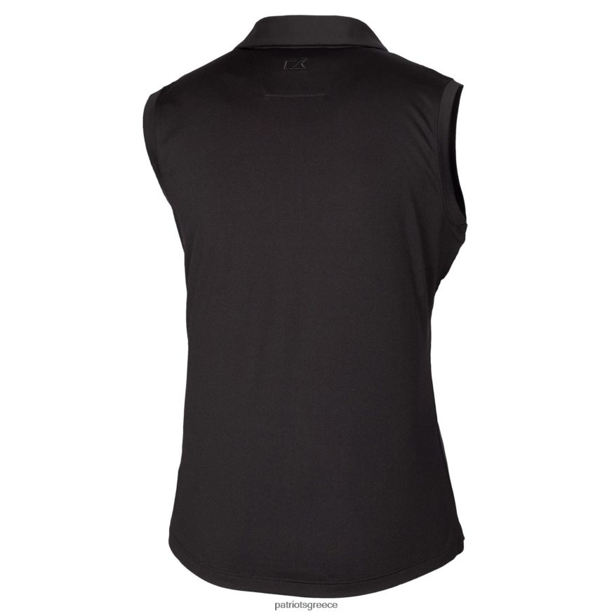 Patriots Jersey cutter & buck μαύρο λογότυπο πλατό αμάνικο πόλο γυναίκες είδη ένδυσης VPDHTZ2583