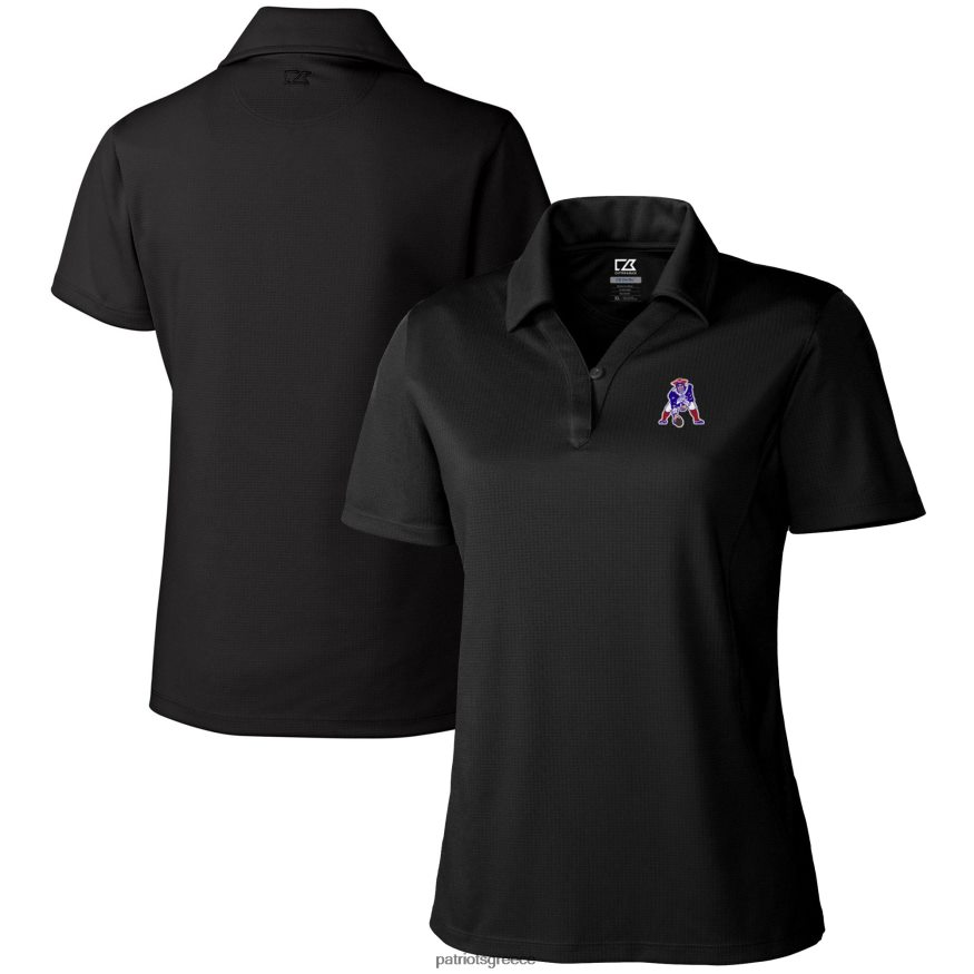 Patriots Jersey cutter & buck μαύρο λογότυπο είδος drytec ανάγλυφη πόλο γυναίκες είδη ένδυσης VPDHTZ2586