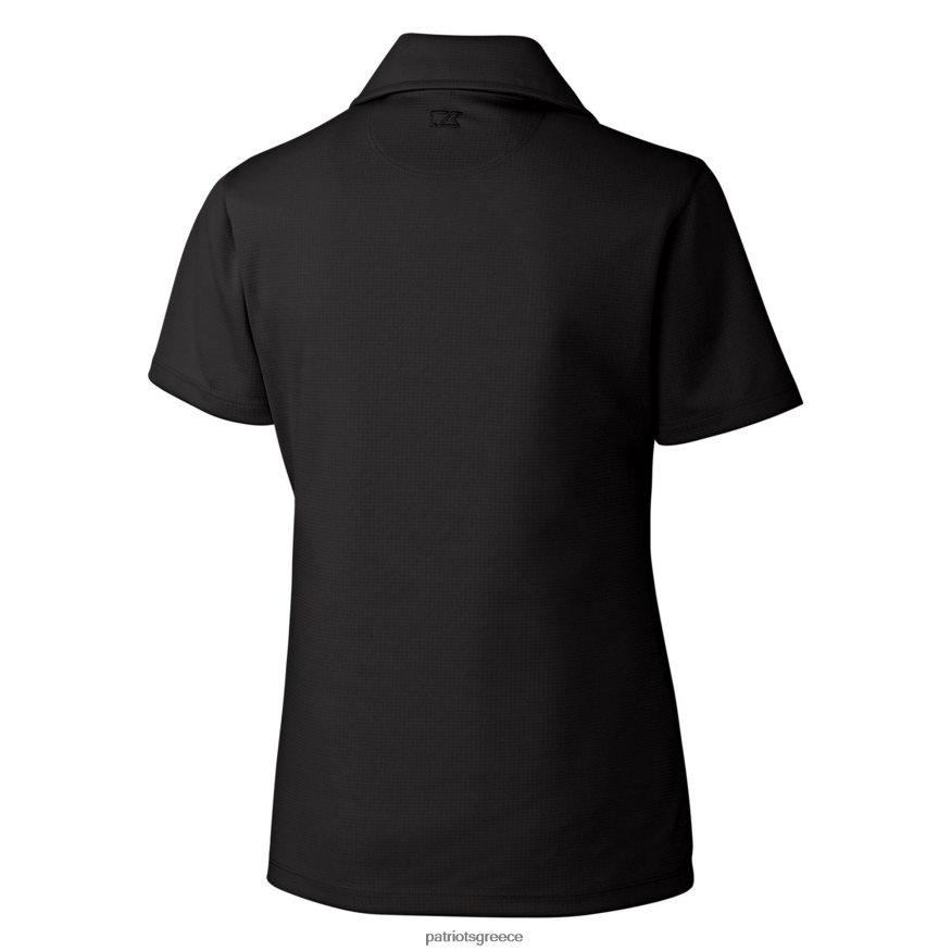 Patriots Jersey cutter & buck μαύρο λογότυπο είδος drytec ανάγλυφη πόλο γυναίκες είδη ένδυσης VPDHTZ2586