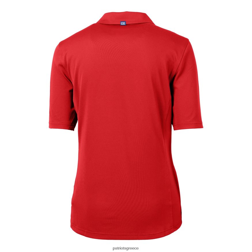 Patriots Jersey cutter & buck κόκκινο κράνος λογότυπο drytec virtue eco pique ανακυκλωμένο πόλο γυναίκες είδη ένδυσης VPDHTZ2521