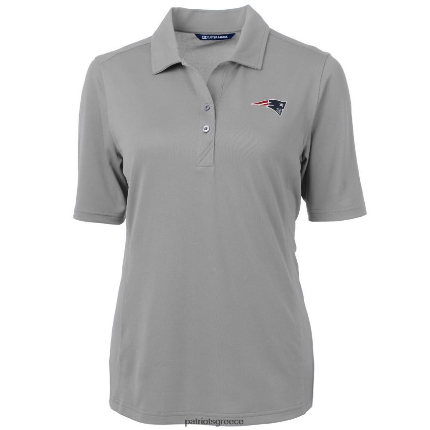 Patriots Jersey cutter & buck grey virtue eco pique ανακυκλωμένο πόλο γυναίκες είδη ένδυσης VPDHTZ2626