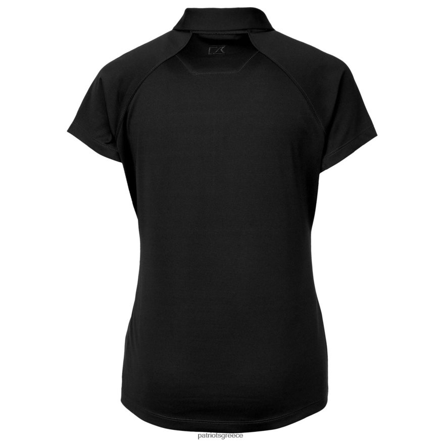 Patriots Jersey cutter & buck μαύρο λογότυπο σφυρηλάτησης stretch polo γυναίκες είδη ένδυσης VPDHTZ2541