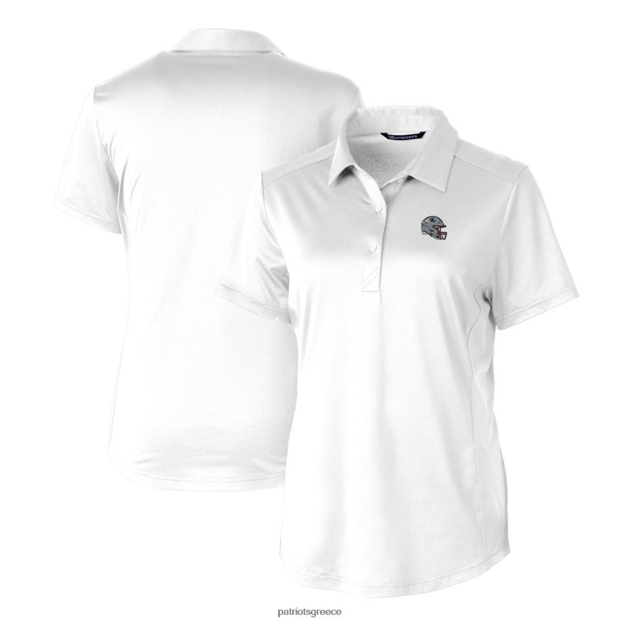 Patriots Jersey cutter & buck white κράνος λογότυπο drytec prospect ανάγλυφη stretch polo γυναίκες είδη ένδυσης VPDHTZ2527