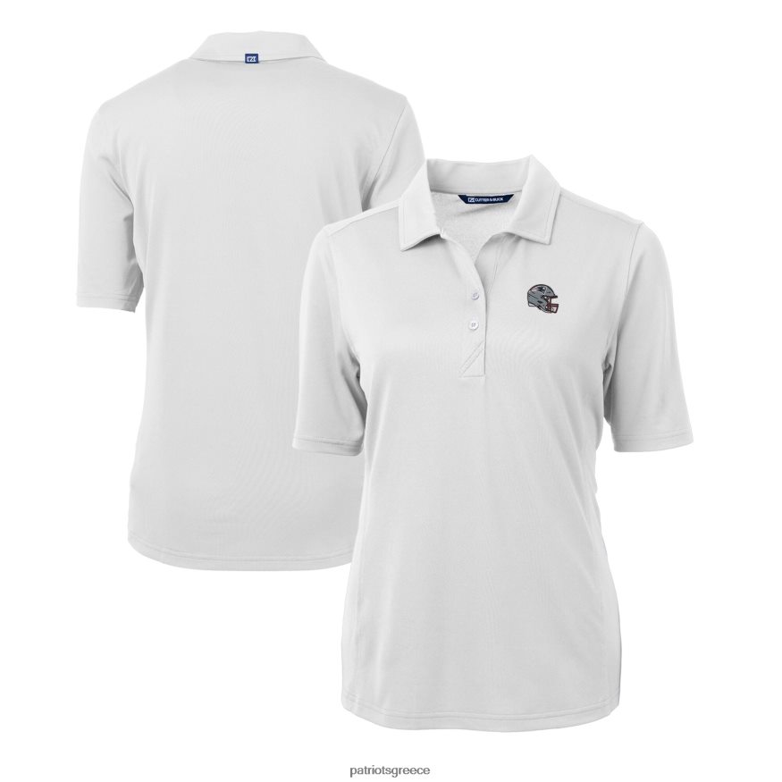 Patriots Jersey cutter & buck white κράνος λογότυπο drytec virtue eco pique ανακυκλωμένο πόλο γυναίκες είδη ένδυσης VPDHTZ2526