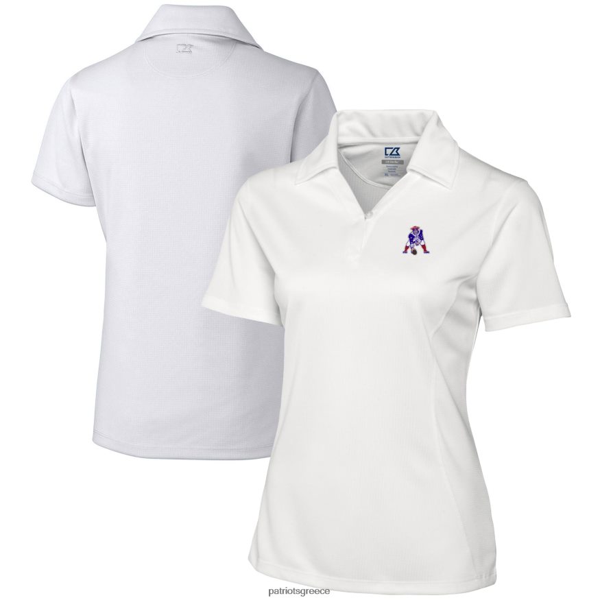 Patriots Jersey cutter & buck white throwback λογότυπο είδος drytec ανάγλυφο πόλο γυναίκες είδη ένδυσης VPDHTZ2587