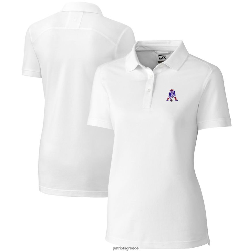 Patriots Jersey πλεονέκτημα λογότυπο cutter & buck white throwback tri-blend pique polo γυναίκες είδη ένδυσης VPDHTZ2580