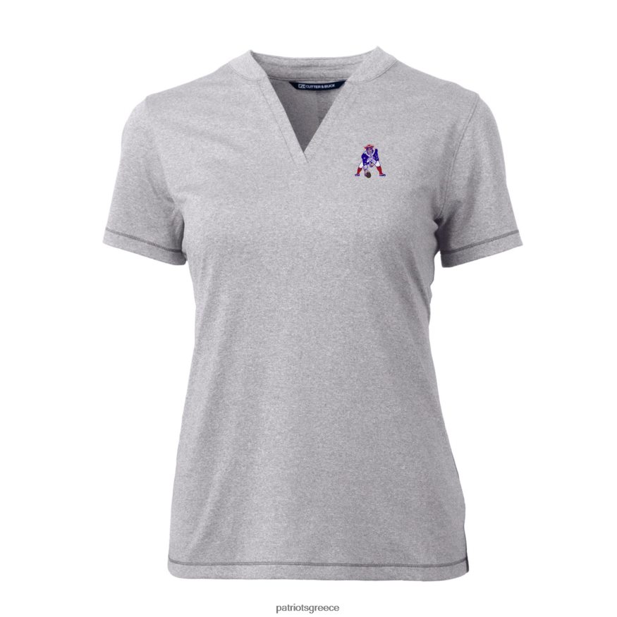 Patriots Jersey Κόφτης & Buck Heather γκρι λογότυπο σφυρήλατη λεπίδα με λαιμόκοψη πόλο γυναίκες είδη ένδυσης VPDHTZ2841