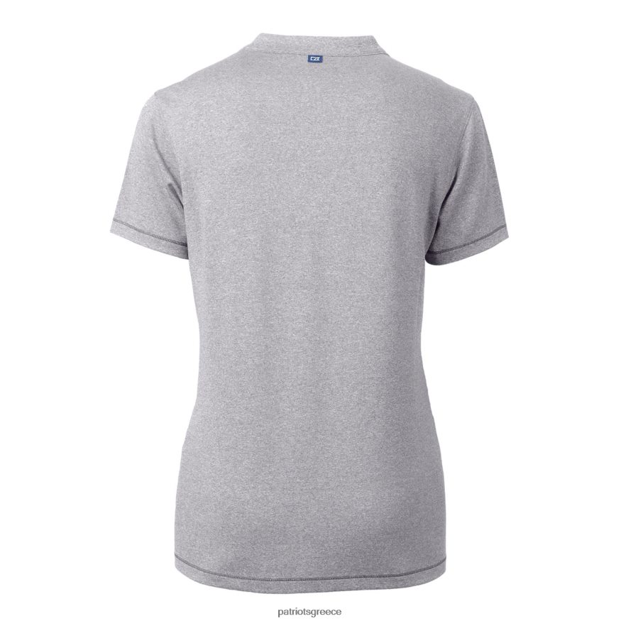 Patriots Jersey Κόφτης & Buck Heather γκρι λογότυπο σφυρήλατη λεπίδα με λαιμόκοψη πόλο γυναίκες είδη ένδυσης VPDHTZ2841