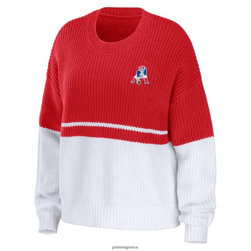 Patriots Jersey πουλόβερ πουλόβερ που φοράει την Έριν Άντριους κόκκινο/λευκό χοντρό σενάριο γυναίκες είδη ένδυσης VPDHTZ2807