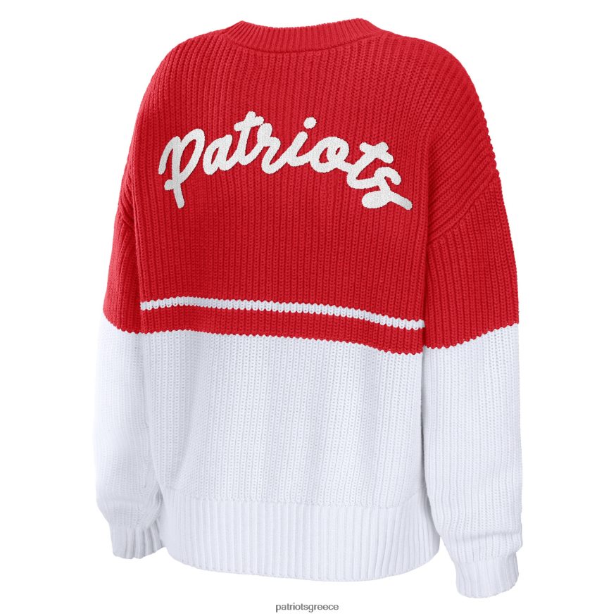 Patriots Jersey πουλόβερ πουλόβερ που φοράει την Έριν Άντριους κόκκινο/λευκό χοντρό σενάριο γυναίκες είδη ένδυσης VPDHTZ2807