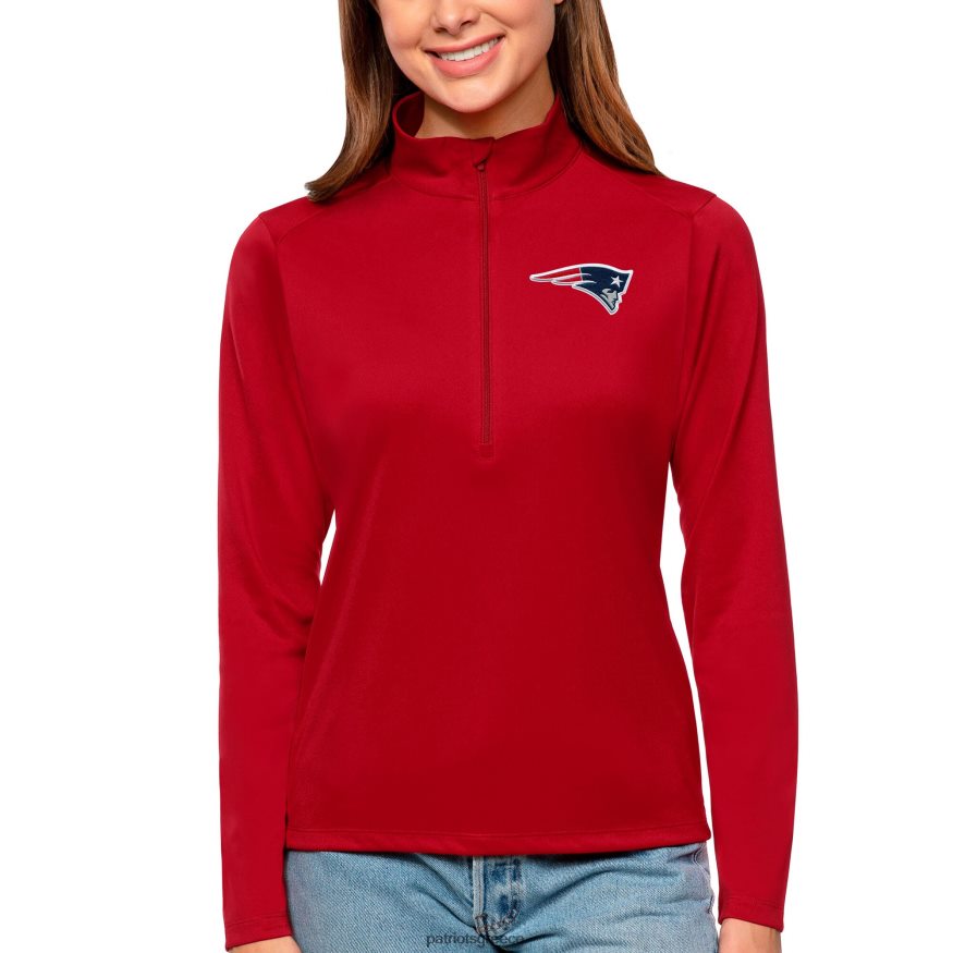 Patriots Jersey antigua κόκκινο αφιέρωμα με μισό φερμουάρ γυναίκες είδη ένδυσης VPDHTZ2812