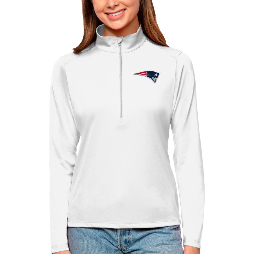 Patriots Jersey antigua λευκό αφιέρωμα με μισό φερμουάρ γυναίκες είδη ένδυσης VPDHTZ2817