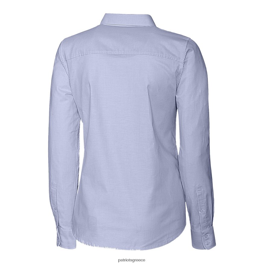 Patriots Jersey Πουκάμισο με μακρυμάνικο με κουμπιά με λογότυπο κόφτη & buck με λουράκι με λουράκι της Οξφόρδης γυναίκες είδη ένδυσης VPDHTZ2810