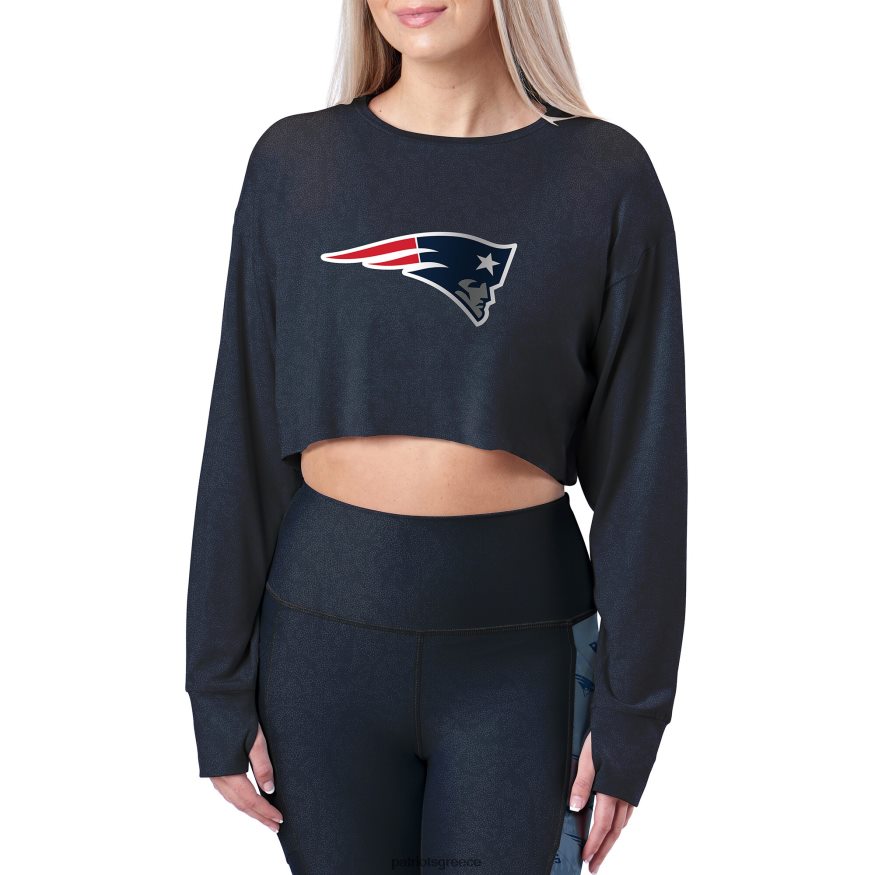 Patriots Jersey certo navy cropped μακρυμάνικο πουκάμισο γυναίκες είδη ένδυσης VPDHTZ2773