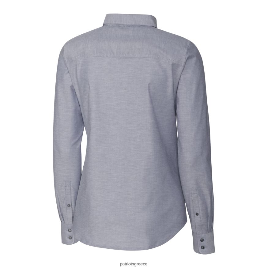 Patriots Jersey Μακρυμάνικο μπλουζάκι με κουμπιά και με λογότυπο κράνος από κάρβουνο cutter & buck γυναίκες είδη ένδυσης VPDHTZ2811