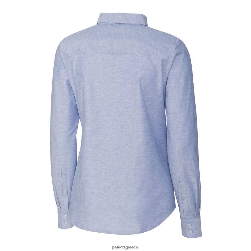 Patriots Jersey Μακρυμάνικο πουκάμισο με κουμπιά και με κουμπιά με λογότυπο λουλουδιών με μακρυμάνικο oxford γυναίκες είδη ένδυσης VPDHTZ2809