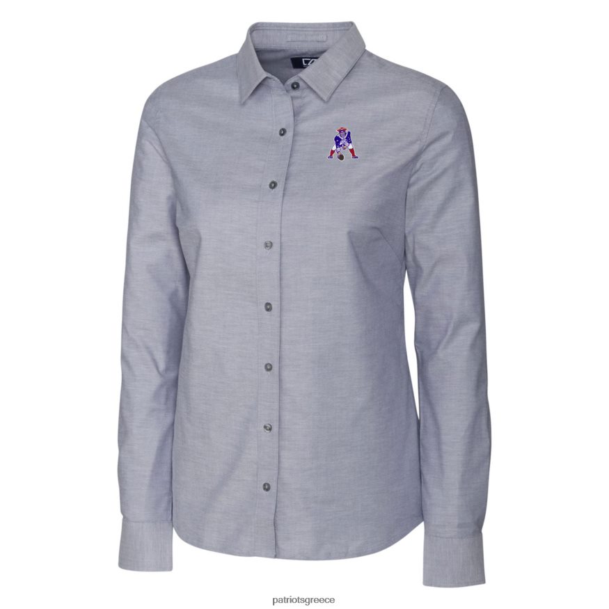 Patriots Jersey Μακρυμάνικο πουκάμισο με κουμπιά και με κουμπιά λογότυπο oxford γυναίκες είδη ένδυσης VPDHTZ2827