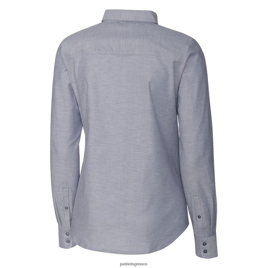 Patriots Jersey Μακρυμάνικο πουκάμισο με κουμπιά και με κουμπιά λογότυπο oxford γυναίκες είδη ένδυσης VPDHTZ2827