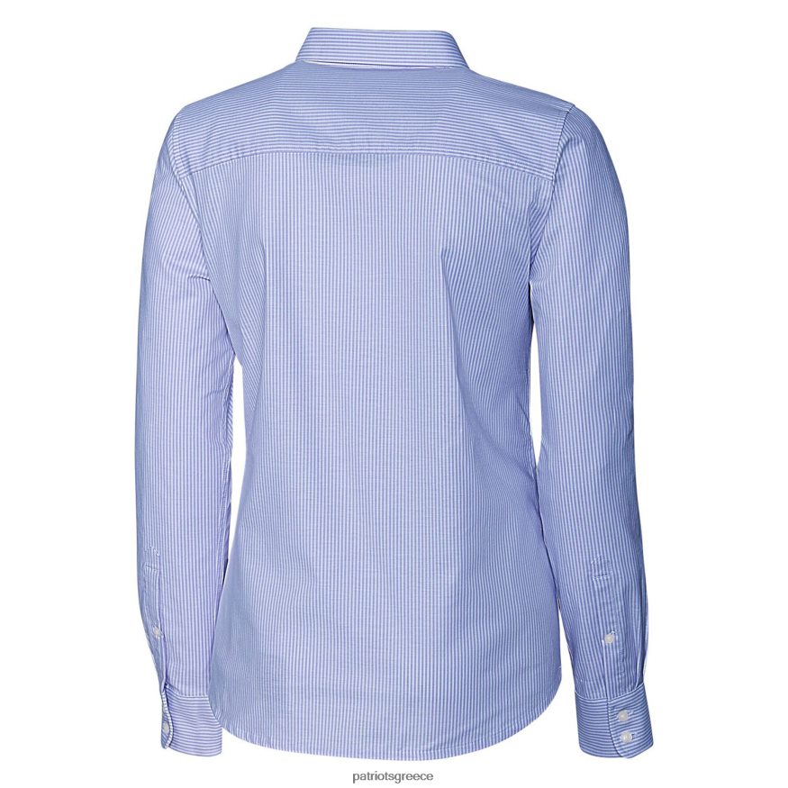 Patriots Jersey Πουκάμισο με μακρύ μανίκι με κουμπιά με κουμπιά και με λογότυπο με μακρυμάνικο ριγέ oxford γυναίκες είδη ένδυσης VPDHTZ2835