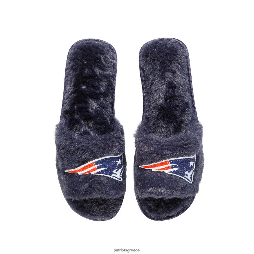 Patriots Jersey fuzzy παντόφλες από στρας foco navy γυναίκες είδη υπόδησης VPDHTZ2237