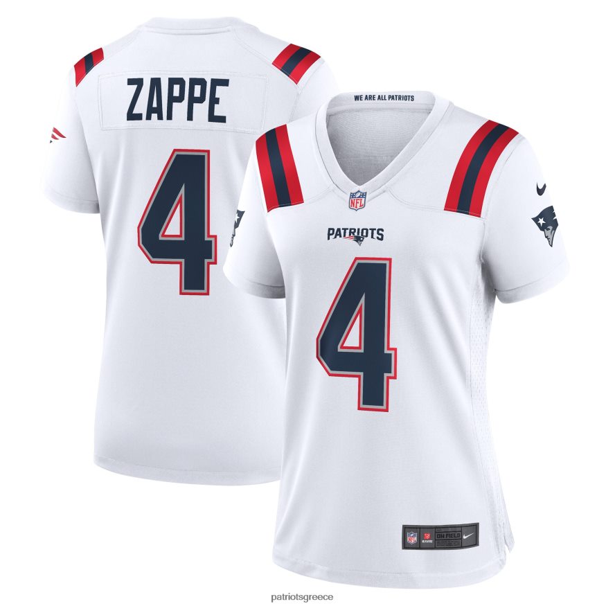 Patriots Jersey λευκή φανέλα παικτών Nike Bailey Zappe γυναίκες είδη ένδυσης VPDHTZ1222