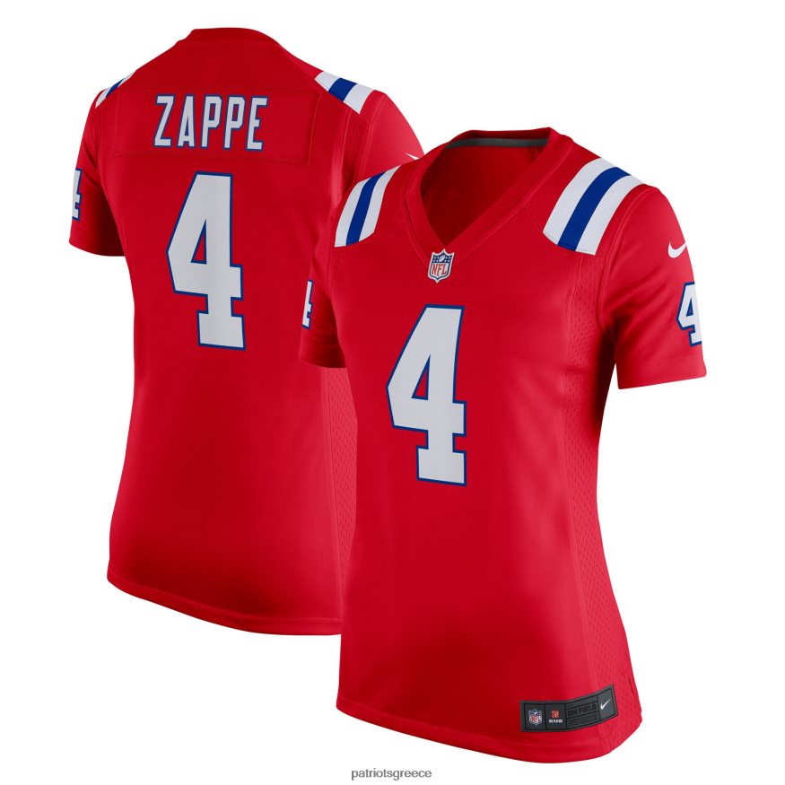 Patriots Jersey Nike Bailey Zappe κόκκινη φανέλα παίκτη εναλλακτικού παιχνιδιού γυναίκες είδη ένδυσης VPDHTZ1223