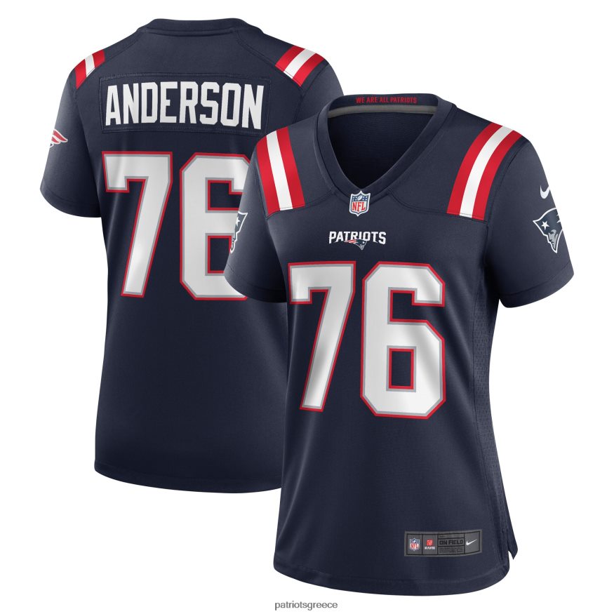 Patriots Jersey φανέλα παιχνιδιών Nike Calvin Anderson Navy γυναίκες είδη ένδυσης VPDHTZ1205