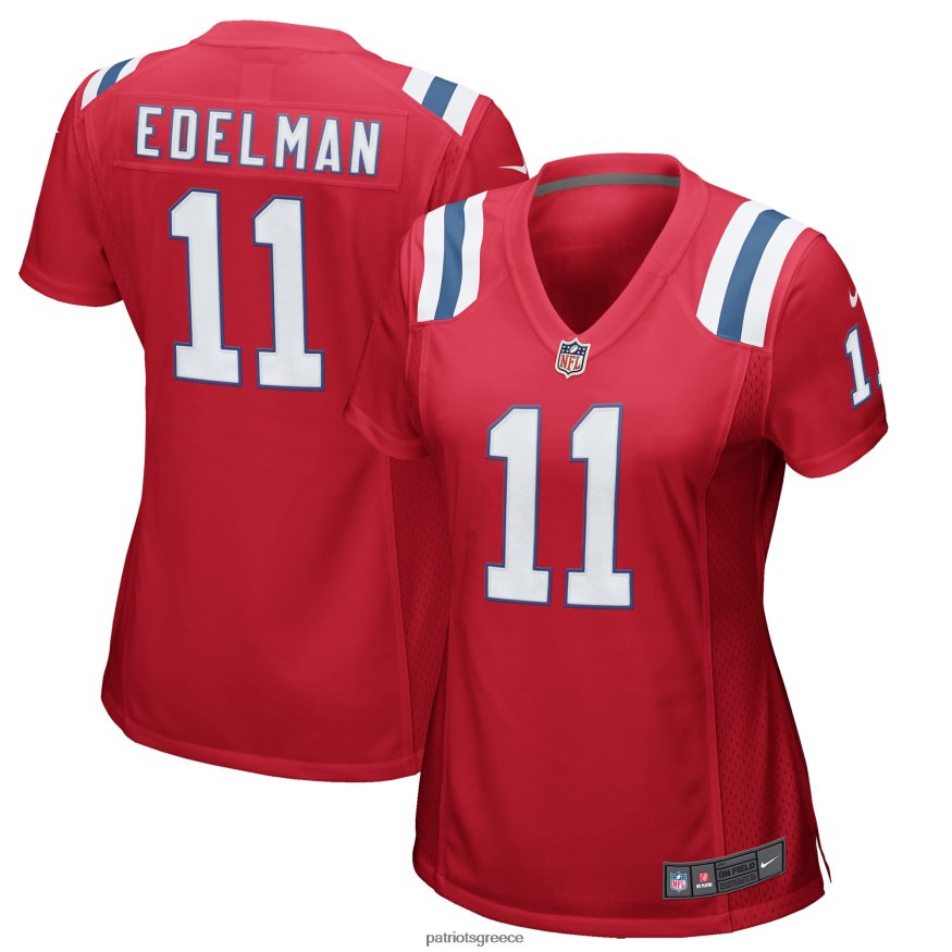 Patriots Jersey φανέλα εναλλακτικού παιχνιδιού Nike Julian Edelman Red γυναίκες είδη ένδυσης VPDHTZ1185