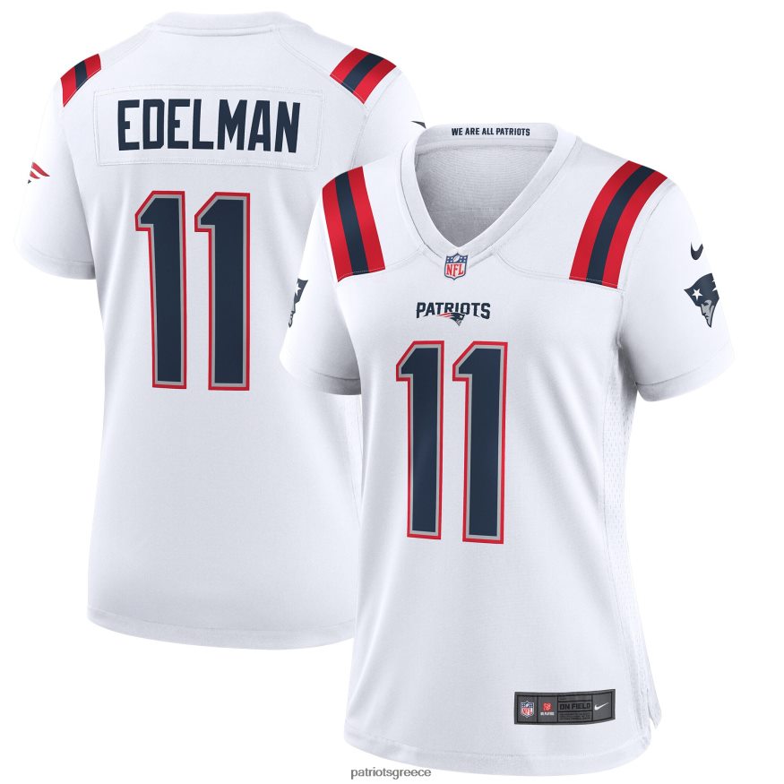 Patriots Jersey φανέλα παιχνιδιών λευκής ομάδας Nike Julian Edelman γυναίκες είδη ένδυσης VPDHTZ1179