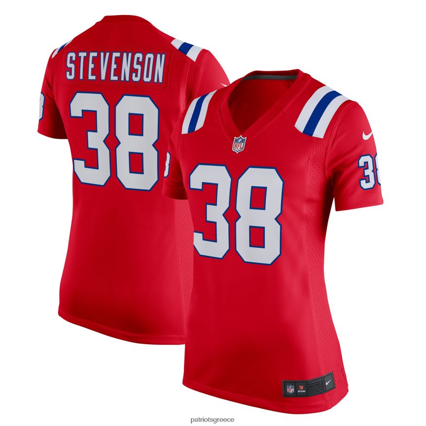 Patriots Jersey Nike Rhamondre Stevenson Red φανέλα παίκτη εναλλακτικού παιχνιδιού γυναίκες είδη ένδυσης VPDHTZ1191