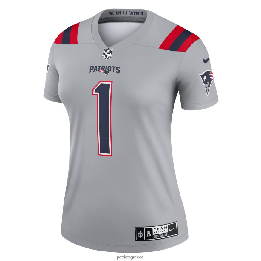 Patriots Jersey nike cam newton γκρι ανεστραμμένη φανέλα θρυλικών γυναίκες είδη ένδυσης VPDHTZ1220