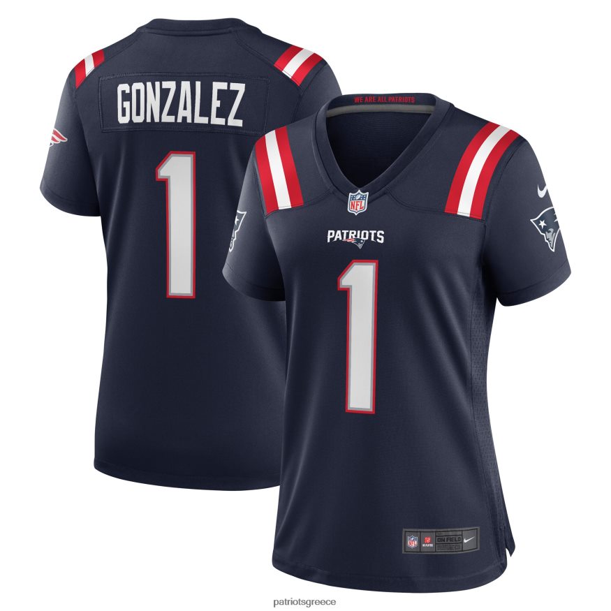 Patriots Jersey nike christian gonzalez navy 2023 nfl draft φανέλα παιχνιδιού επιλογής πρώτου γύρου γυναίκες είδη ένδυσης VPDHTZ1188