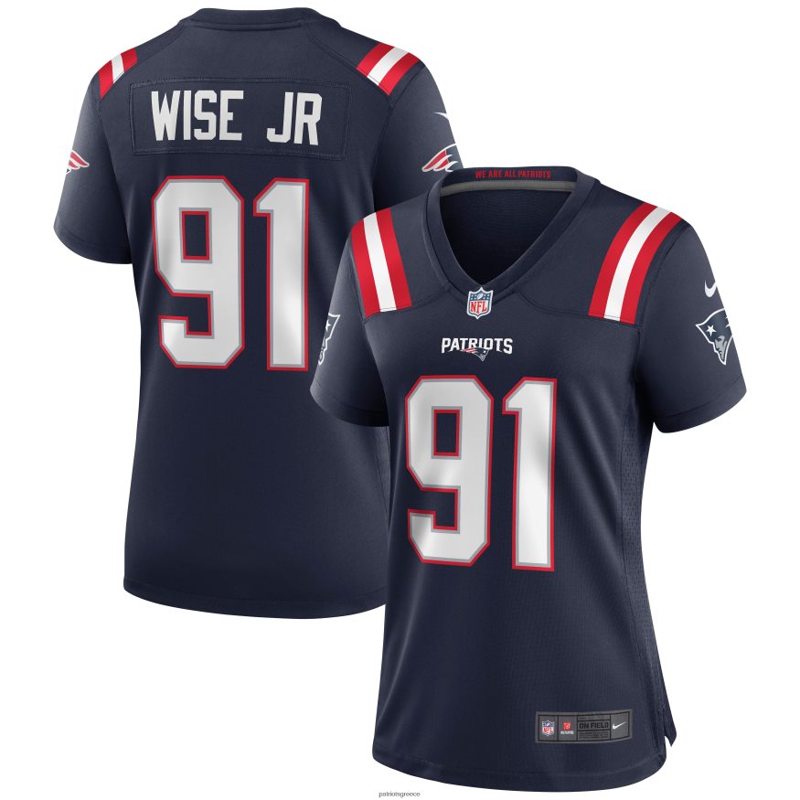 Patriots Jersey nike deatrich wise jr. φανέλα ναυτικού παιχνιδιού γυναίκες είδη ένδυσης VPDHTZ1153
