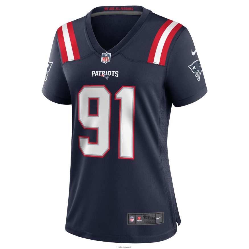 Patriots Jersey nike deatrich wise jr. φανέλα ναυτικού παιχνιδιού γυναίκες είδη ένδυσης VPDHTZ1153